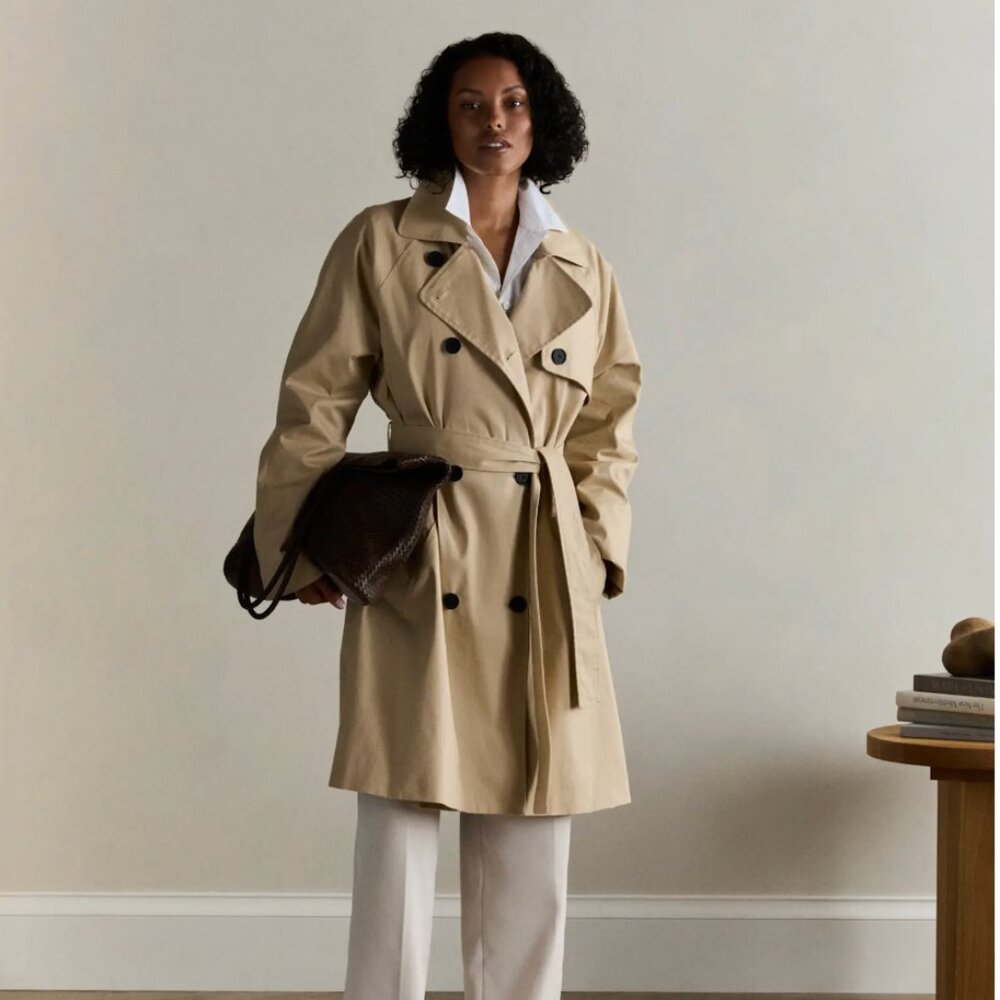 Quince Comfort Stretch Trenchcoat Size M